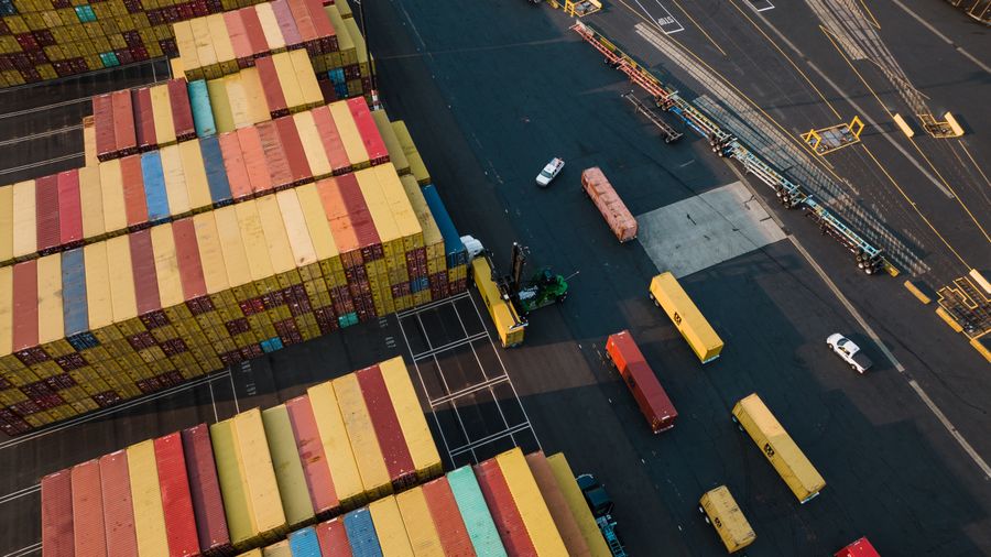 Cargo moving through a connected port and distribution network